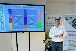 Vortrag von Herrn Hofmann beim Energyhub Workshop im TFZ Krems von der Initative Mission Klimaziele